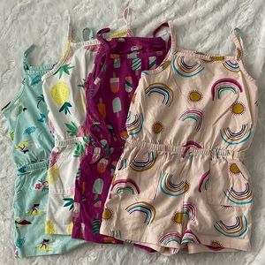 Girl’s Rompers. Lot of 4. Size 5T.